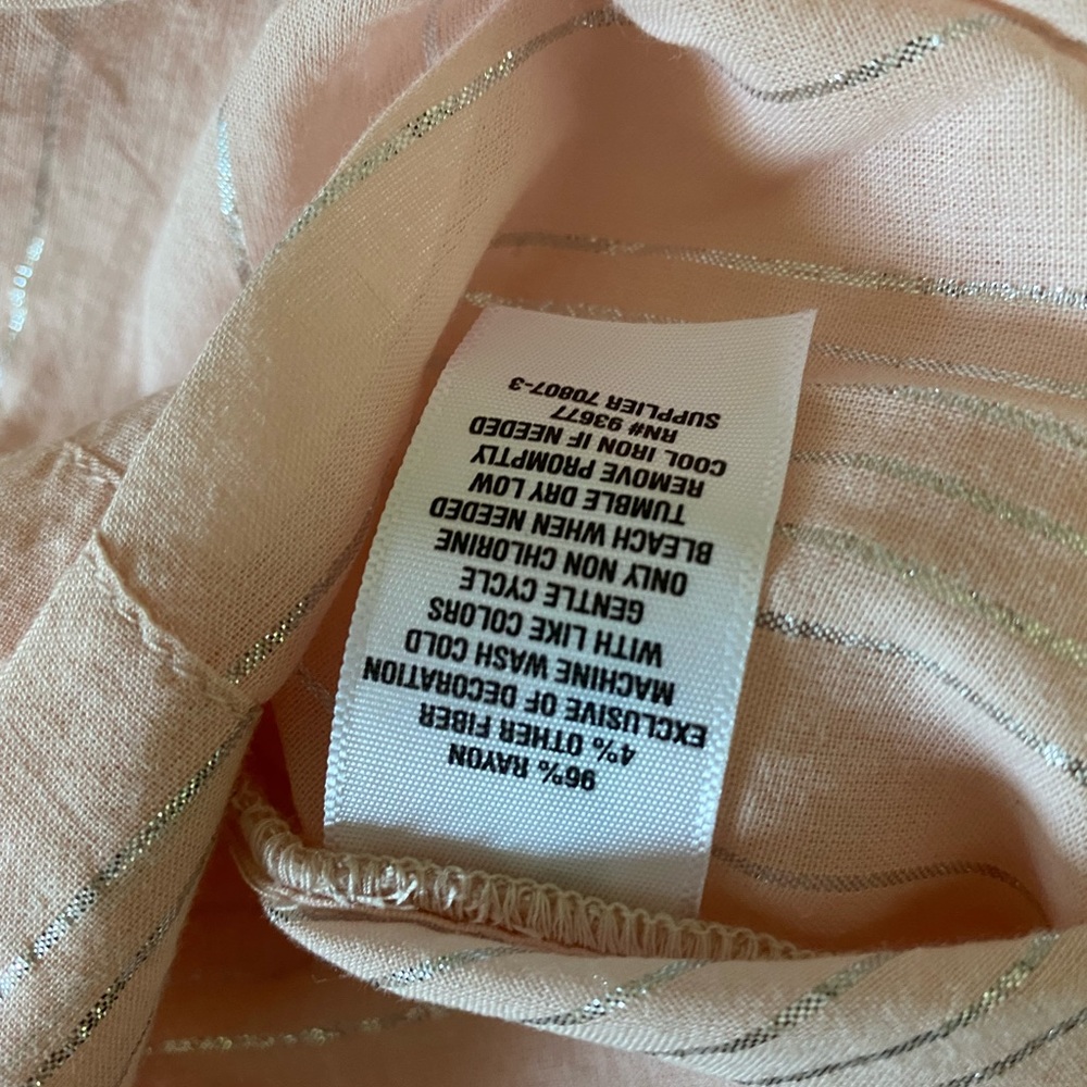 NWT Peyton & Parker Pink Silver Stripe Cotton Midi - Picture 9 of 10